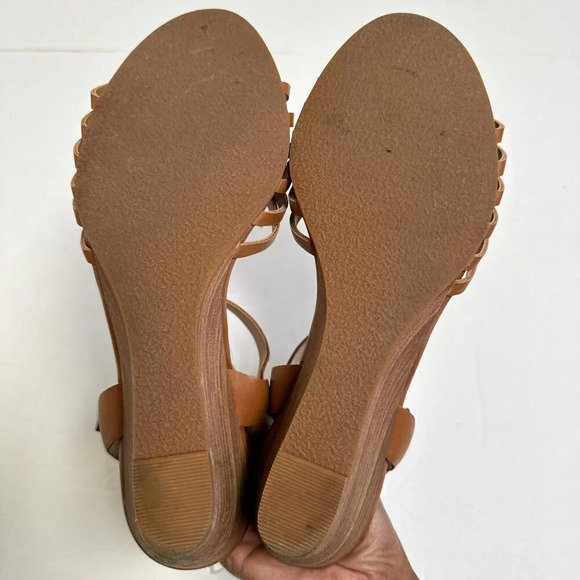 Susina Womens Sandals Wedge Heel Strappy Leather Ankle Strap Brown Size 9 - Picture 9 of 9